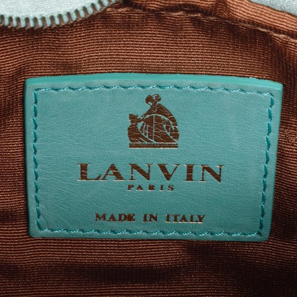 Lanvin Quilted Teal Leather Happy Crossbody Handbag - Picture 14 of 15